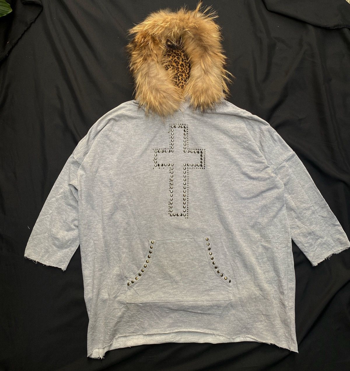 Le Grande Bleu (L.G.B.) Shinny Ripple Fur Hoodie Cross Studded Poem Ifsixwasnine lgb Size US L / EU 52-54 / 3 - 1 Thumbnail