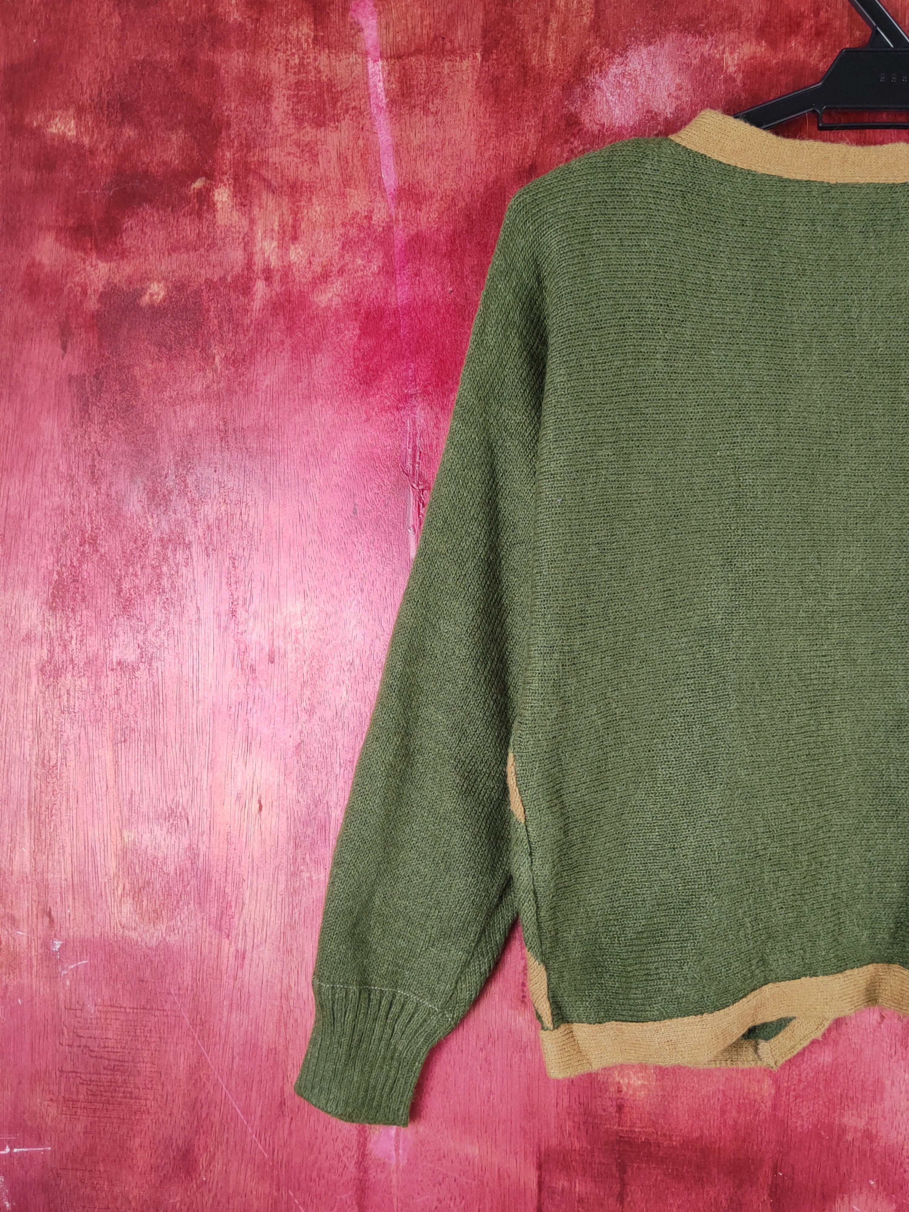 Vintage Les Sportique Green Brown Knitwear Sweatshirts #S2382 Size M / US 6-8 / IT 42-44 - 9 Thumbnail