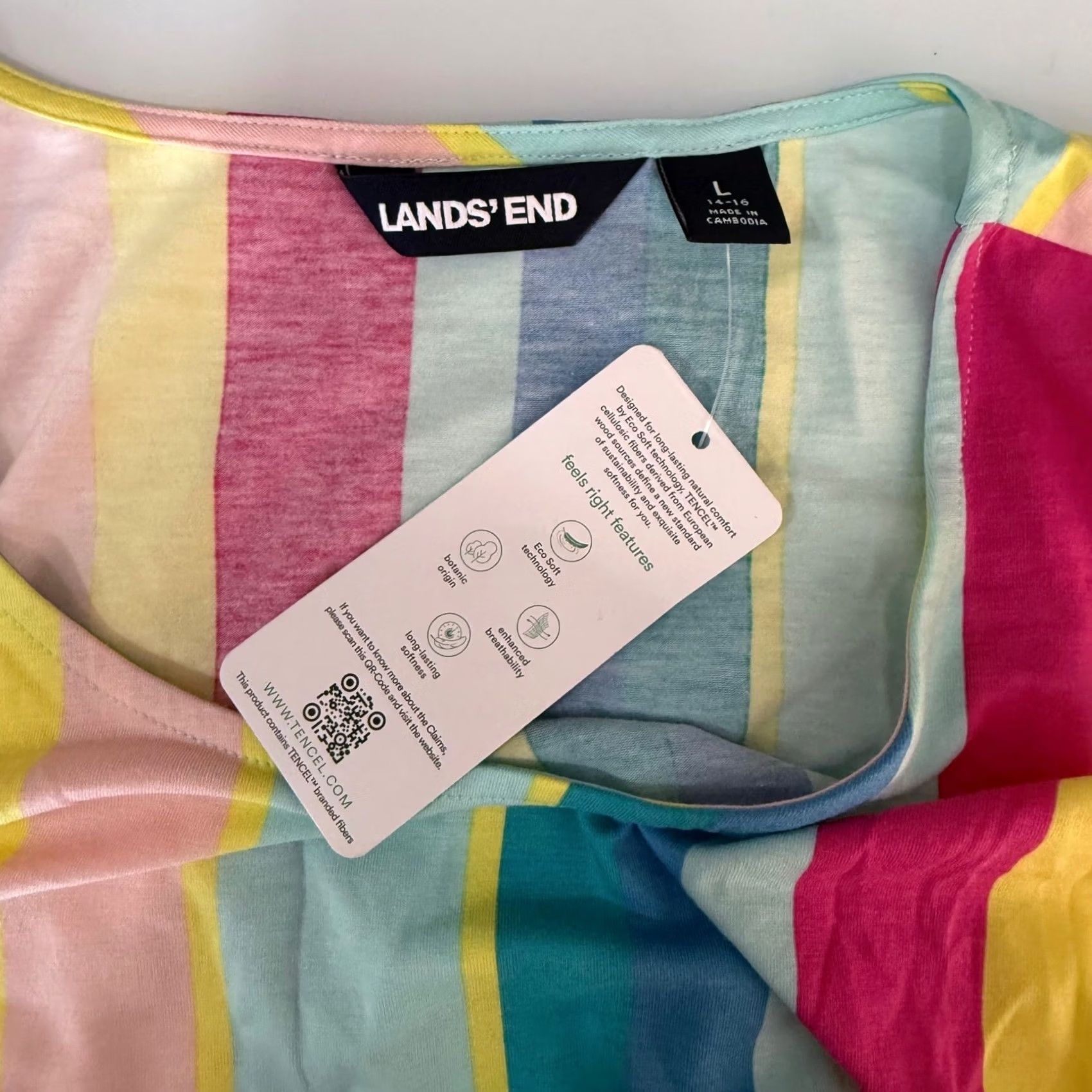 Lands' End Lands' End Maxi Dress Rainbow Striped Tiered Sleeveless Summer NWT L Womens Suitability? Size L / US 10 / IT 46 - 7 Thumbnail
