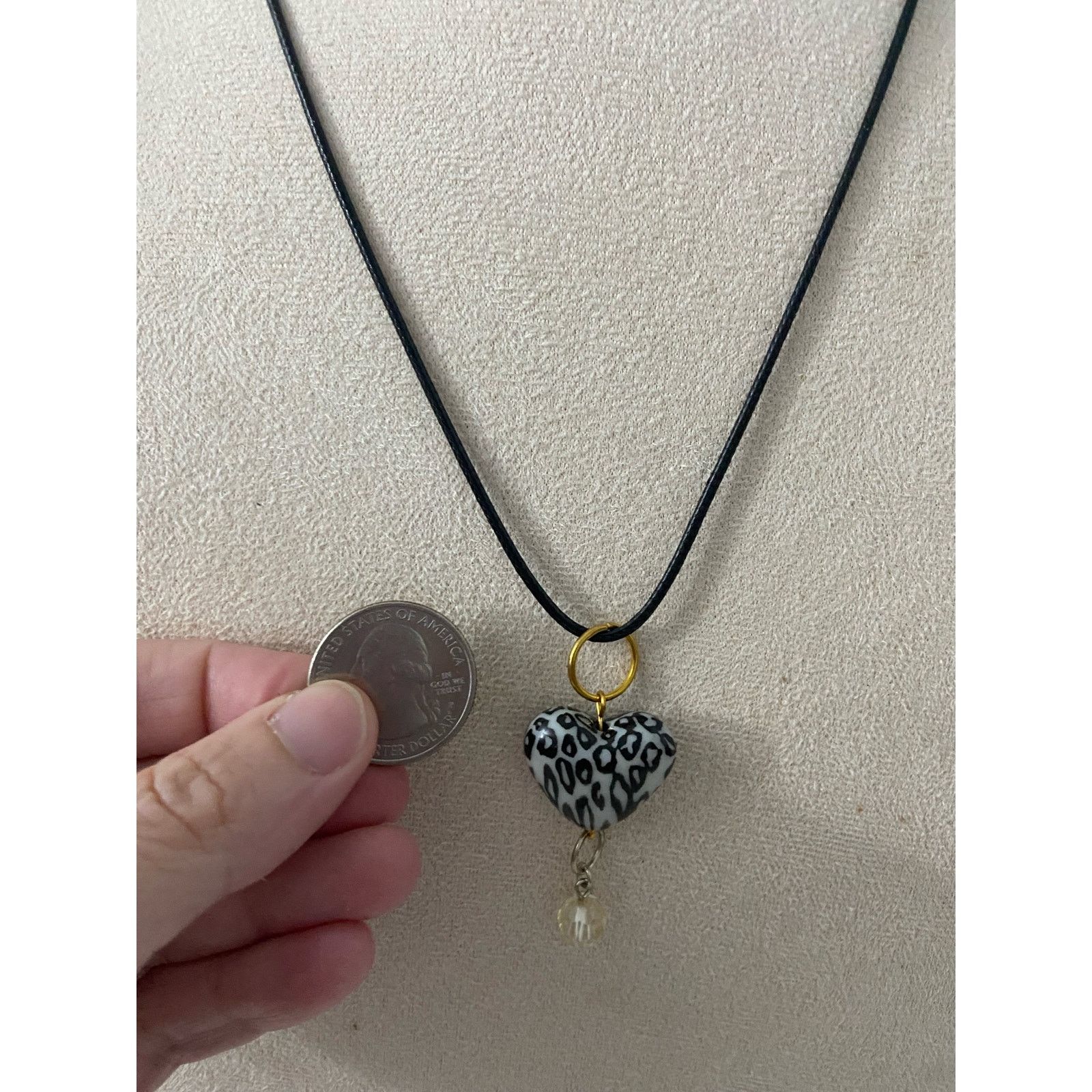 Handmade Cheetah heart pendant necklace Size ONE SIZE - 6 Thumbnail