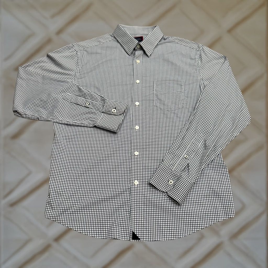 UNTUCKit UNTUCKit Wagner Shirt Mens Medium Black White Gingham Check Button Down Nylon Size US M / EU 48-50 / 2 - 1 Thumbnail