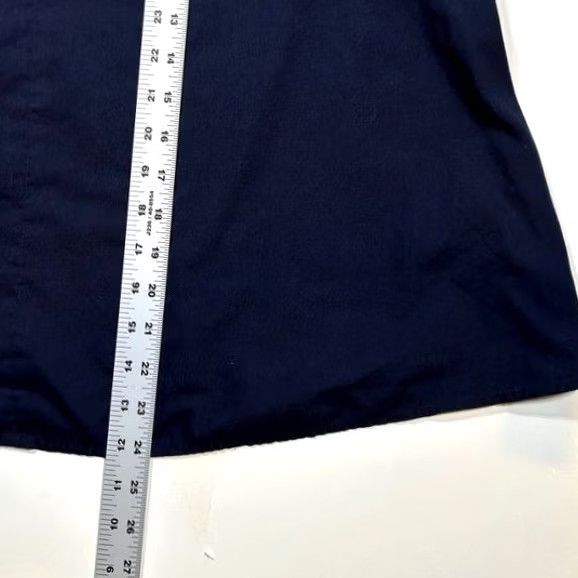 J.Crew J. Crew Blouse Womens 4 Navy Blue Eyelet Laser Cut Sleeve Keyhole Back Size S / US 4 / IT 40 - 8 Thumbnail