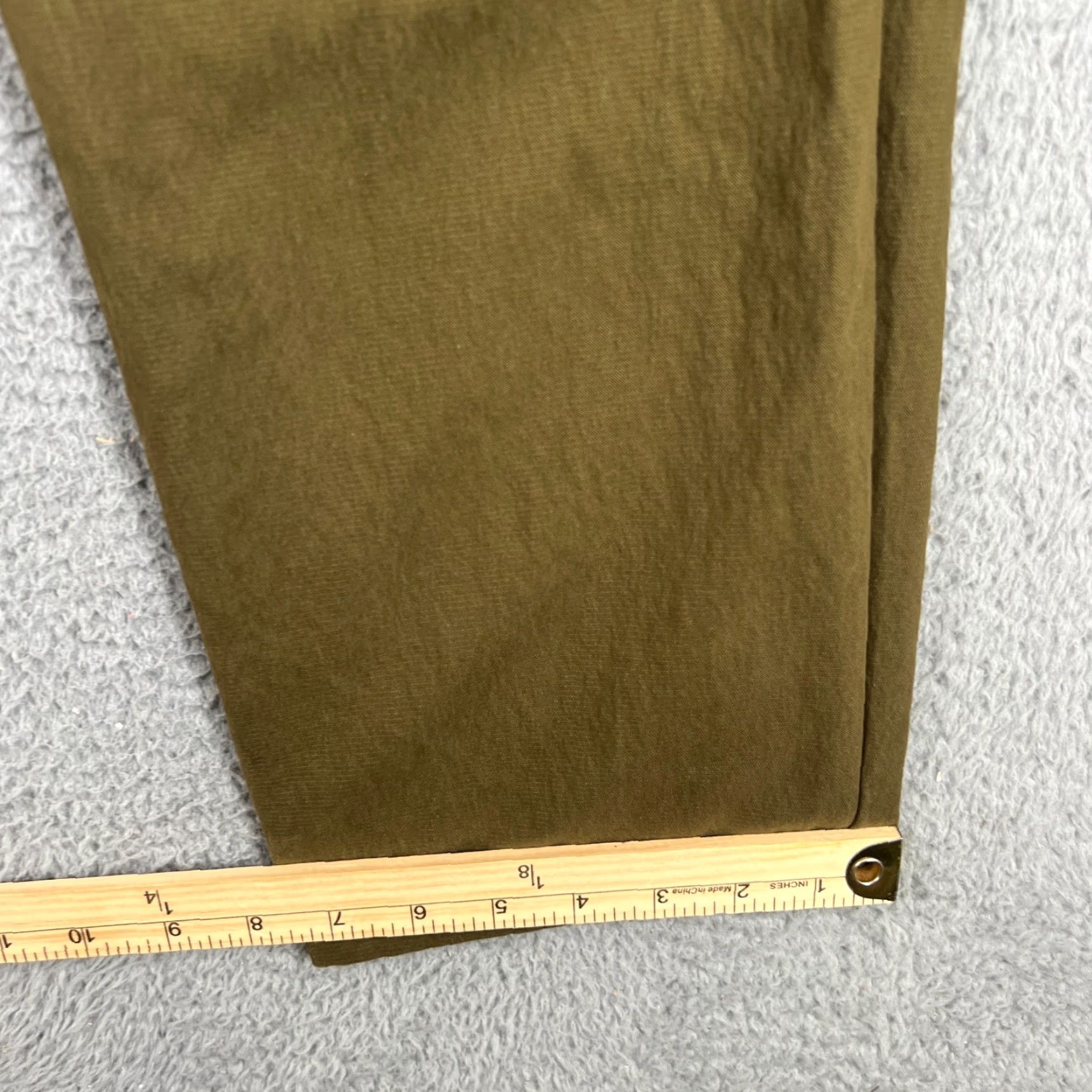 Cos VINTAGE COS Women's Straight Leg Pants Size 12 Cotton Blend Twill Olive Green Chino Casual Business Formal Size 34" / US 12 / IT 48 - 2 Thumbnail