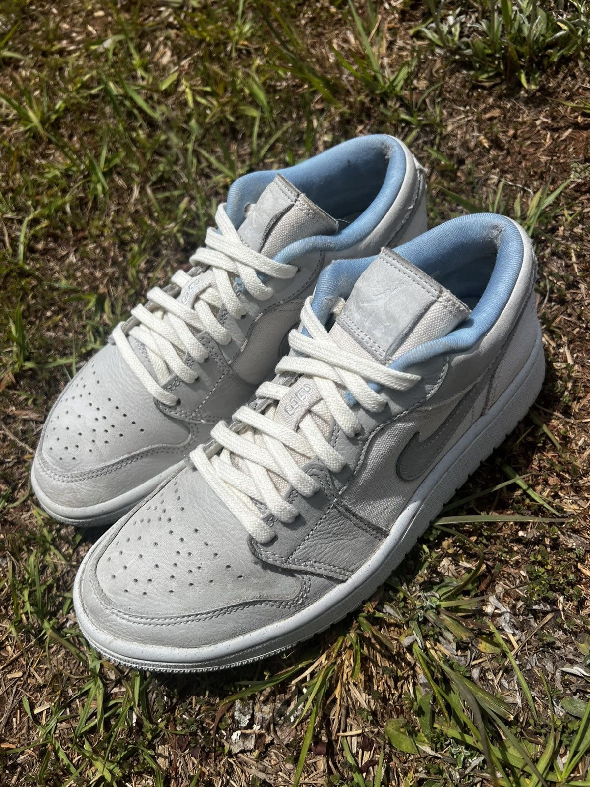 Jordan Brand CLEAN Air Jordan 1 Low size 7.5 Mens Sail Blue Retro shoes Size US 7.5 / EU 40-41 - 3 Thumbnail