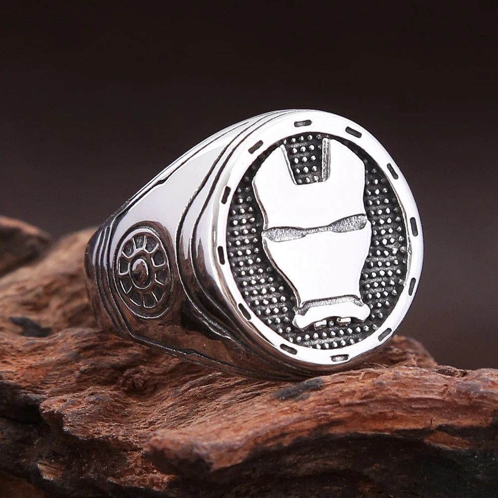 Vintage Stainless Steel Movie Mask Ring Size ONE SIZE - 3 Thumbnail