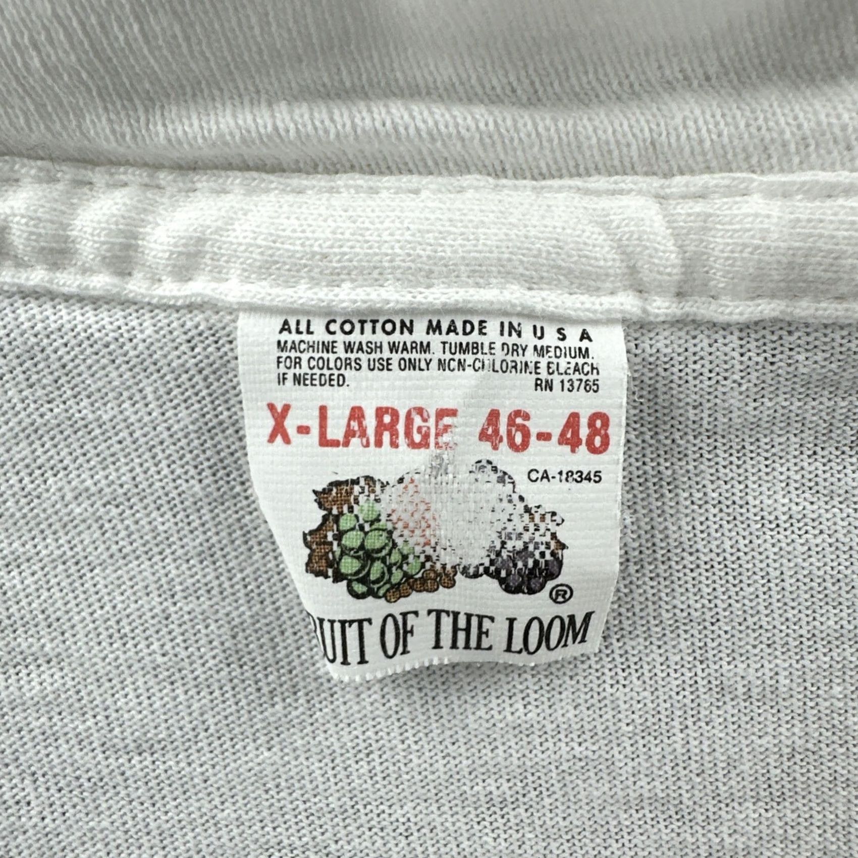 Fruit Of The Loom VINTAGE Fruit of the Loom T-Shirt Mens XL Solid White Short Sleeve USA Made EUC Size US XL / EU 56 / 4 - 6 Thumbnail