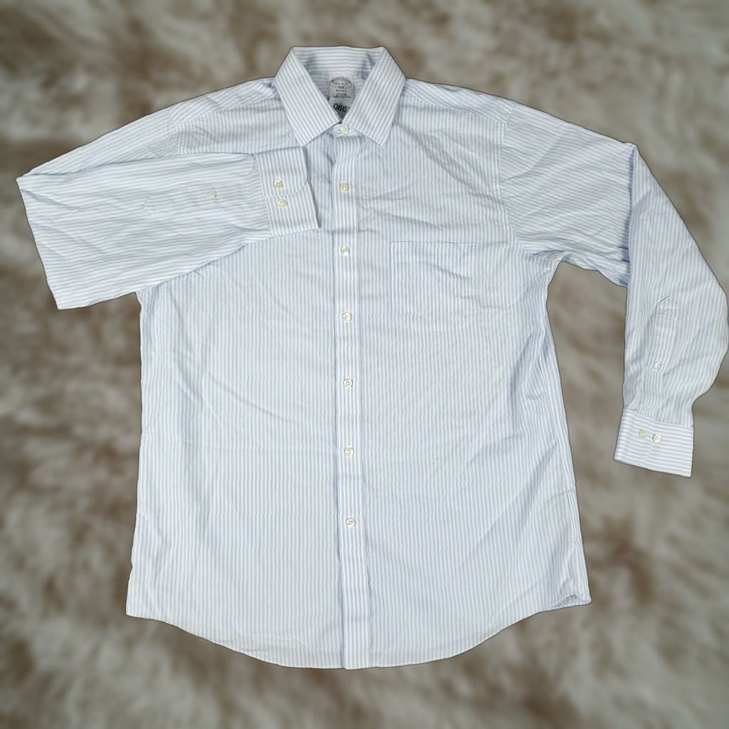 Brooks Brothers Brooks Brothers Shirt Mens 15.5 Blue Striped Regent Dress Button Up Long Sleeve Shirt Mens 15.5 Blue Striped Regent Dress Button Up Long Sleeve Size 42R - 1 Thumbnail