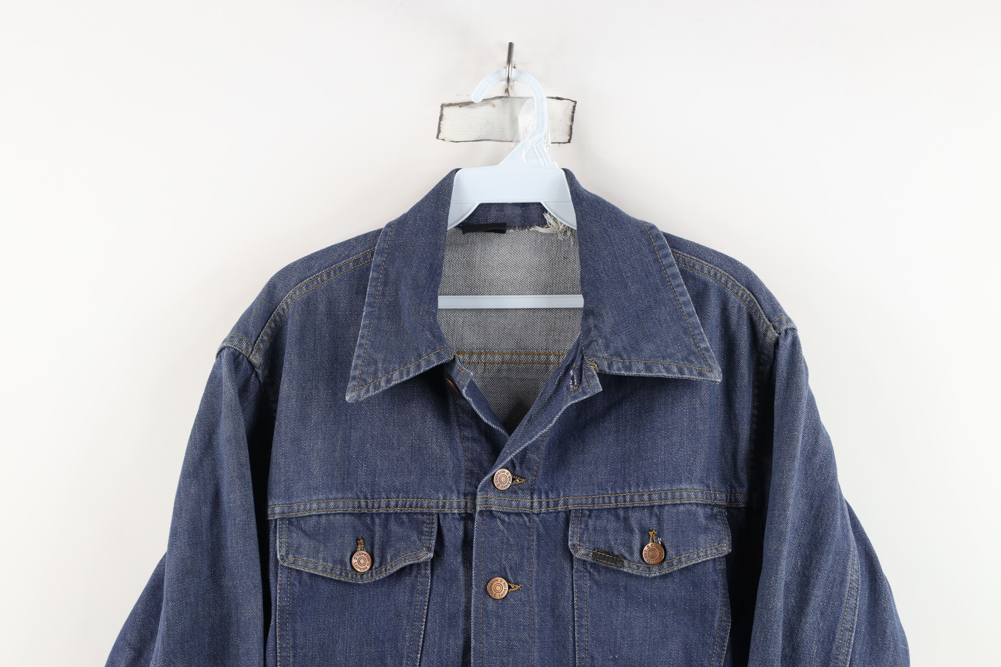 Vintage Vintage 60s Streetwear Denim Jean Trucker Jacket Blue USA Size US M / EU 48-50 / 2 - 2 Thumbnail