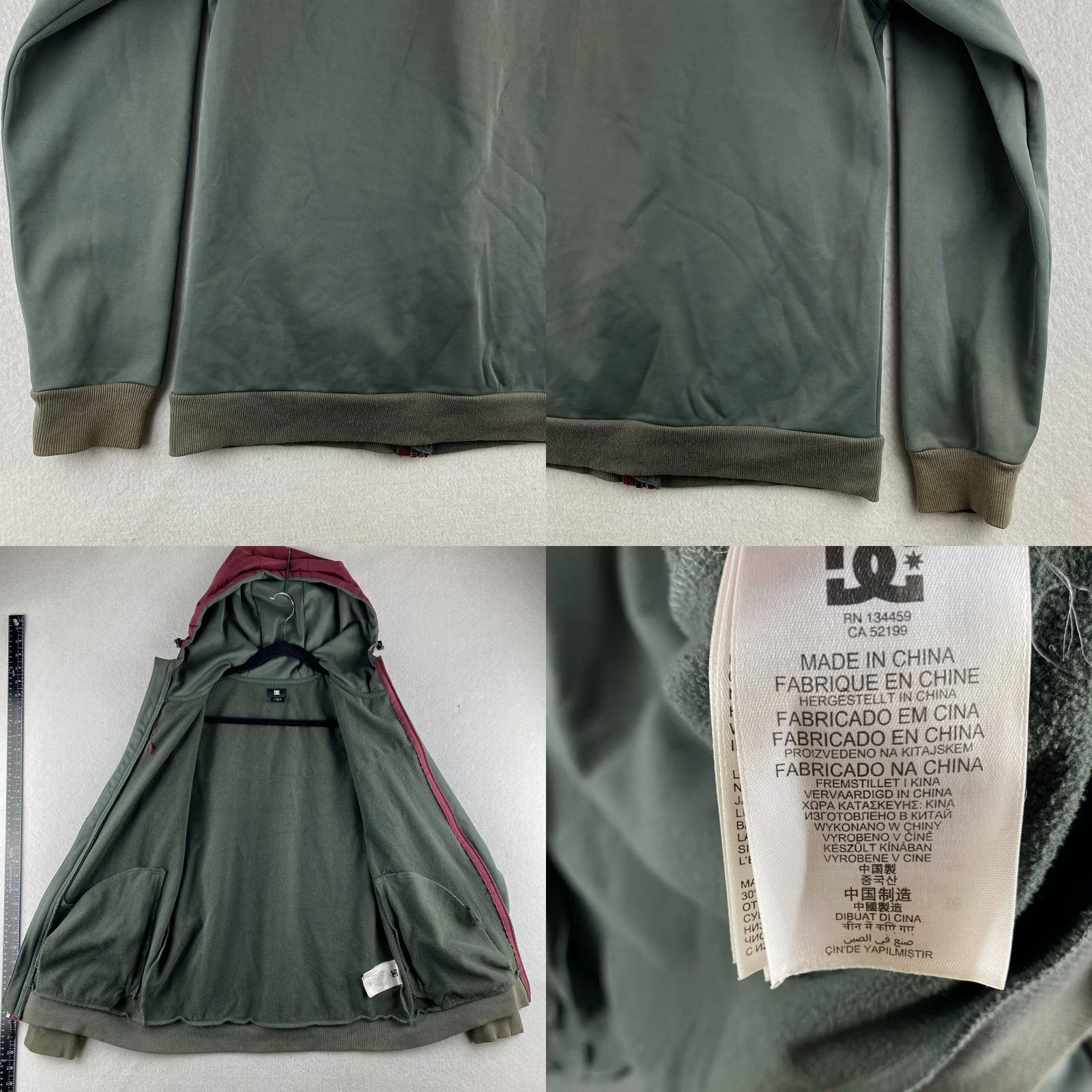 Vintage DC Hoodie Mens Small S Gray Full Zip Fleece Softshell Adjustable Hood Pockets Size US S / EU 44-46 / 1 - 10 Thumbnail