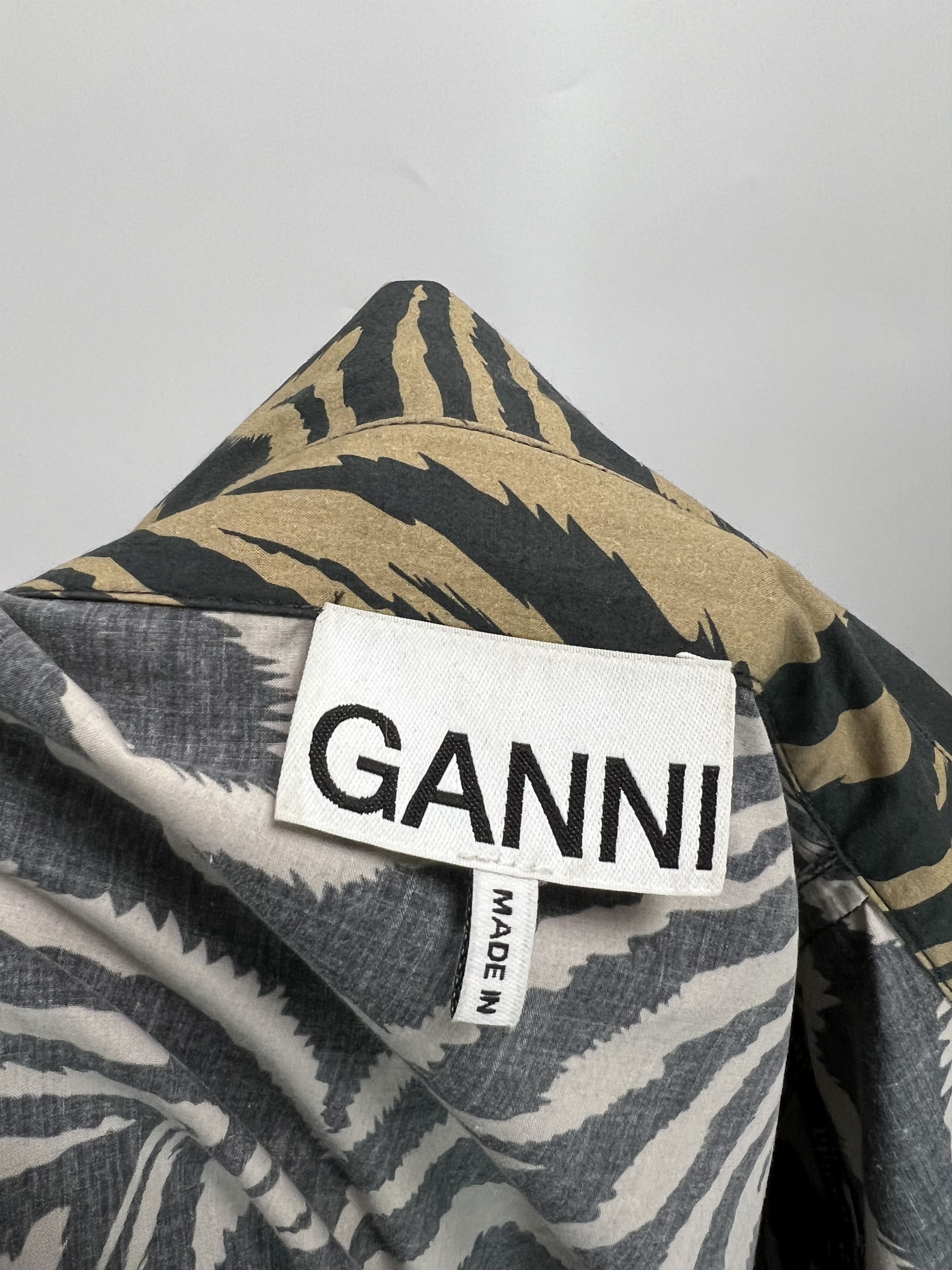 Ganni Ganni Cotton Button Up Puff Sleeves Mini Dress Zebra Print Size XS / US 0-2 / IT 36-38 - 12 Thumbnail