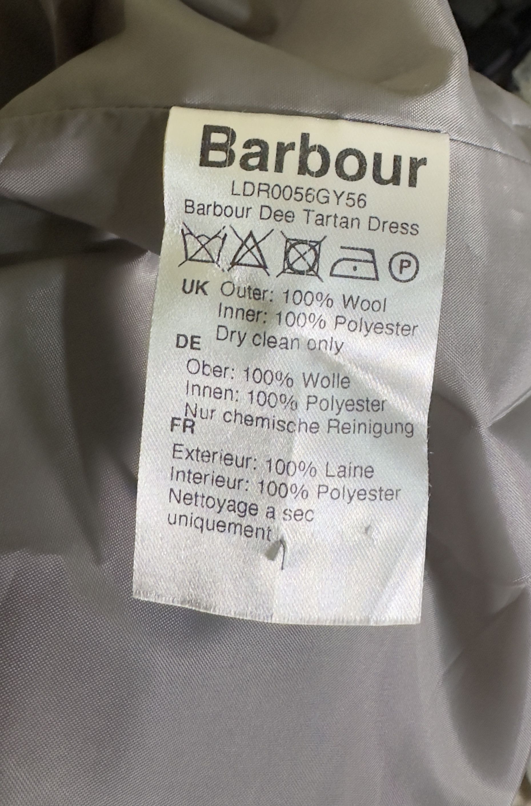 Barbour Tartan Grey Wool Dress Size M / US 6-8 / IT 42-44 - 4 Thumbnail