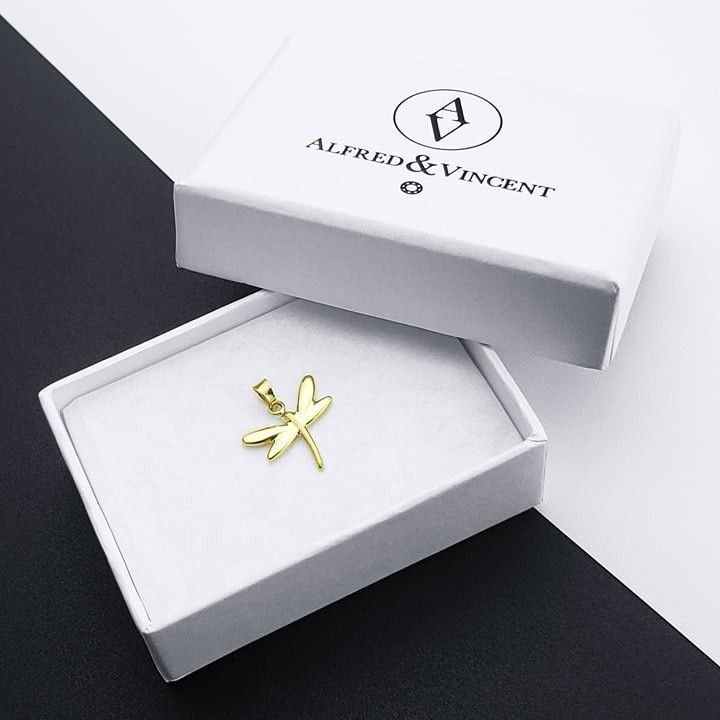 Other Dragonfly Pendant Lucky Insect Charm in Real 14k Yellow Gold Size ONE SIZE - 1 Thumbnail