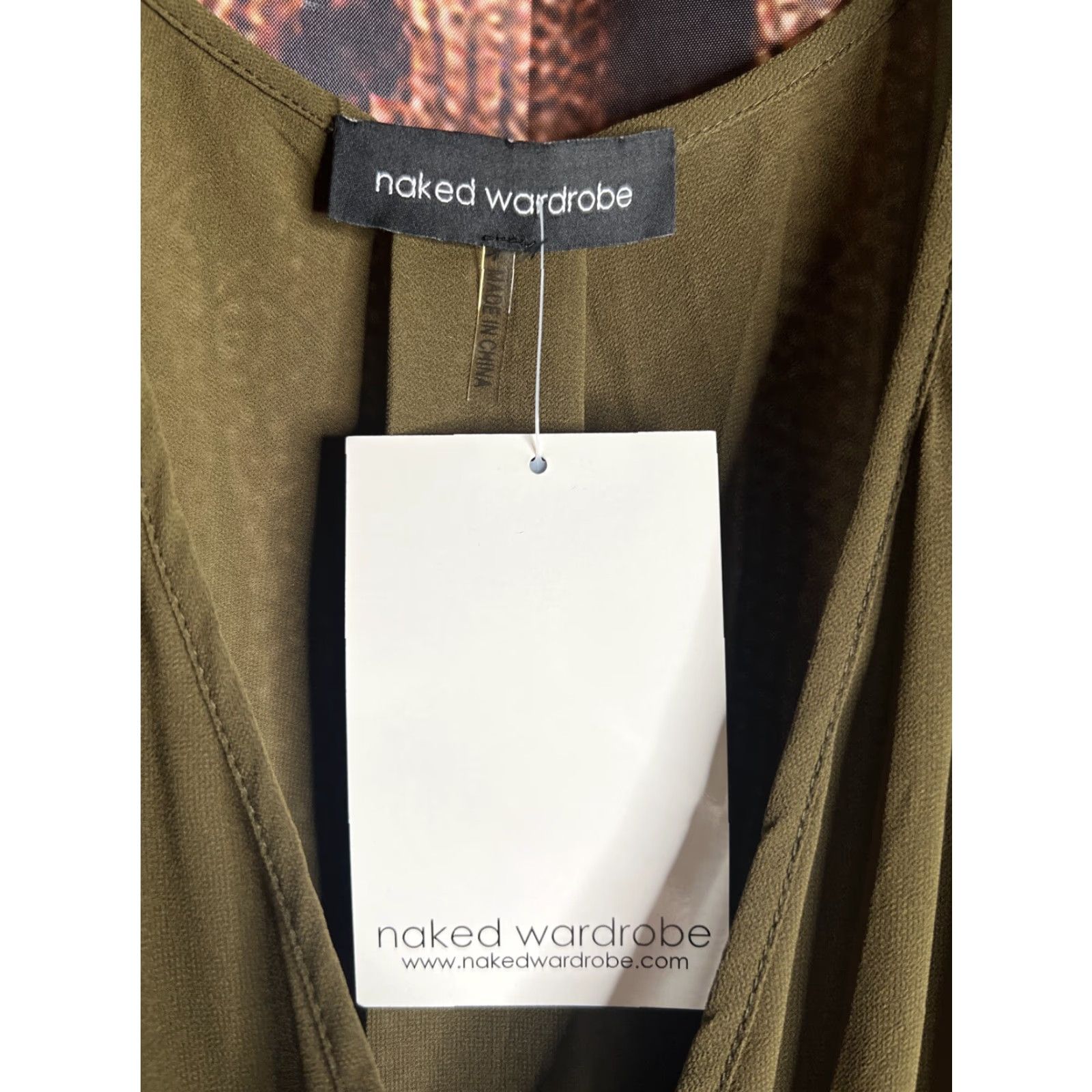 Vintage **Naked Wardrobe Green Large Maxi Dress Deep V Ribbed** User: **Naked Wardrobe Green Large Deep V Ribbed Maxi Dress** Size L / US 10 / IT 46 - 4 Thumbnail