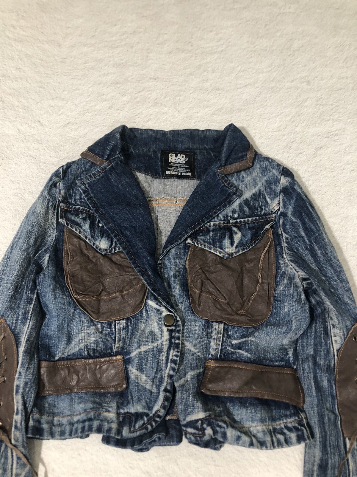 Japanese Brand 📦 vintage gladnews denim jacket Size S / US 4 / IT 40 - 6 Thumbnail