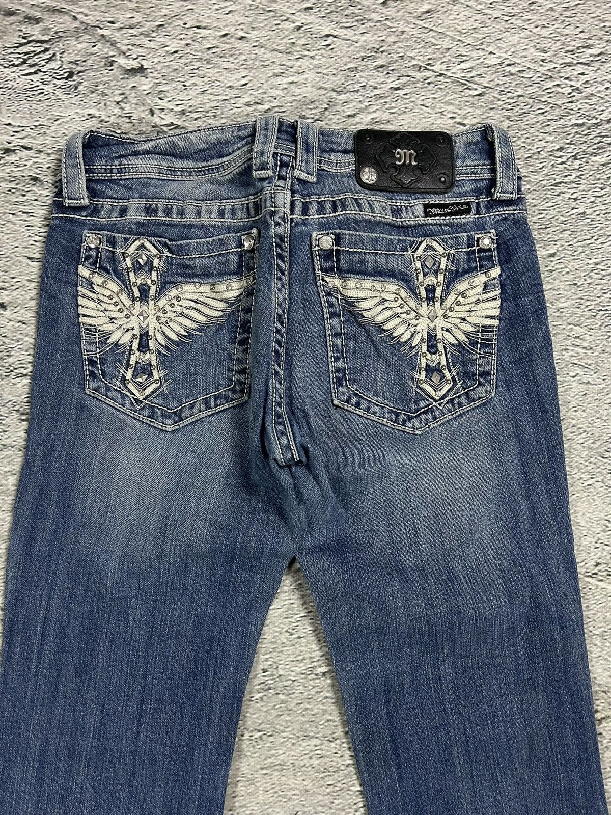 Miss Me Miss Me flared bootcut white stitching denim vintage y2k Size 30" / US 8 / IT 44 - 2 Thumbnail