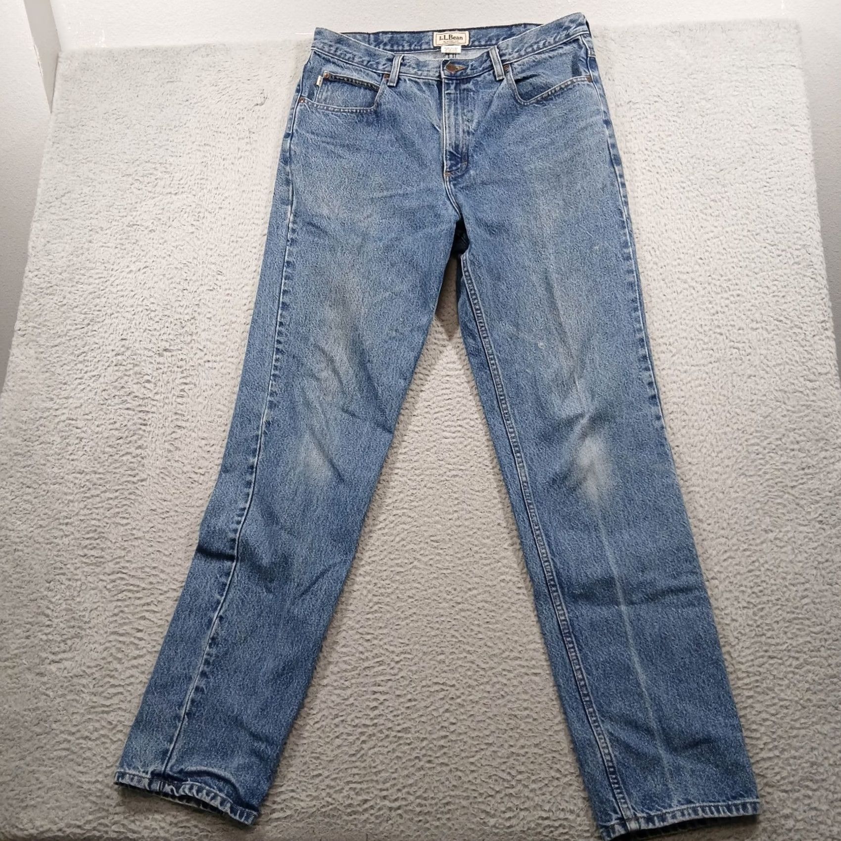 Vintage L.L.Bean Jeans Men Classic Fit Straight Leg 36x36 Blue Denim 100% Cotton Button Zip 5-Pocket Vintage? No (adjusted) Size US 36 / EU 52 - 2 Thumbnail
