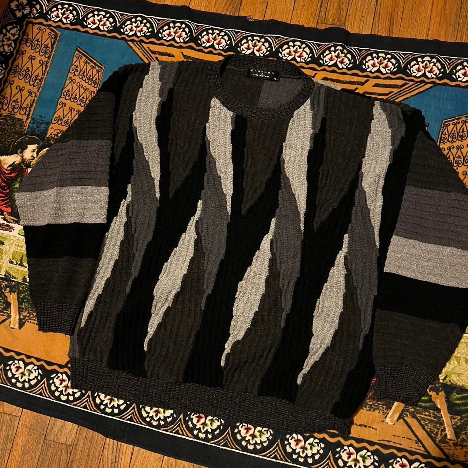 Coogi × Protege × Vintage Mens protege coogi style sweater y2k vintage 3d cable knit Size US XL / EU 56 / 4 - 2 Thumbnail