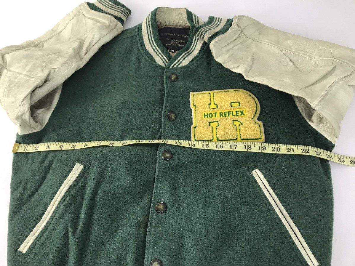 Leather 90s Happy Call Hot Reflex Varsity Jacket Leather Sleeve Size US M / EU 48-50 / 2 - 9 Thumbnail