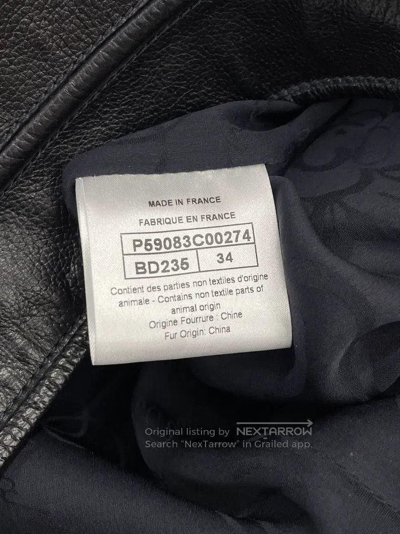 Chanel Chanel Hamburg Series Black Fur Collar Leather Jacket Size XXS / US 00 / IT 34 - 6 Thumbnail
