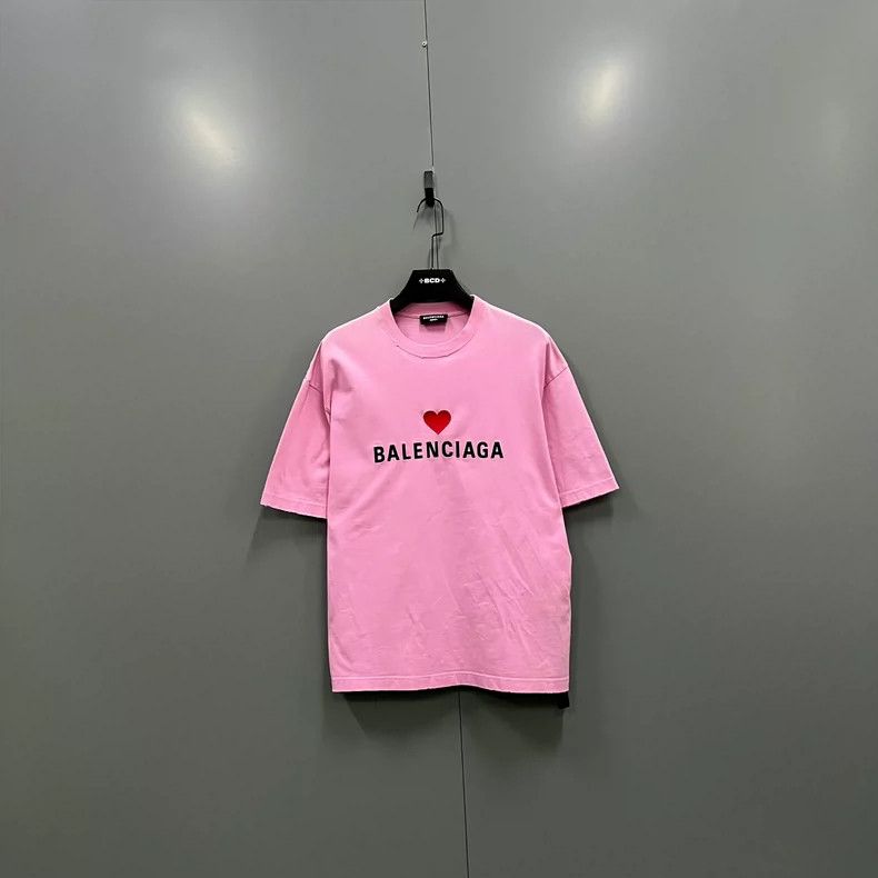 Balenciaga Balenciaga Pink Short Sleeve with Heart Letter Embroidery Size US XS / EU 42 / 0 - 1 Thumbnail