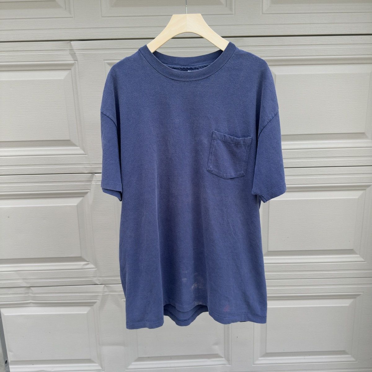Vintage Vintage Sun Faded Blue Pocket Tee Shirt ERD Grunge Chrome Size US XL / EU 56 / 4 - 1 Thumbnail