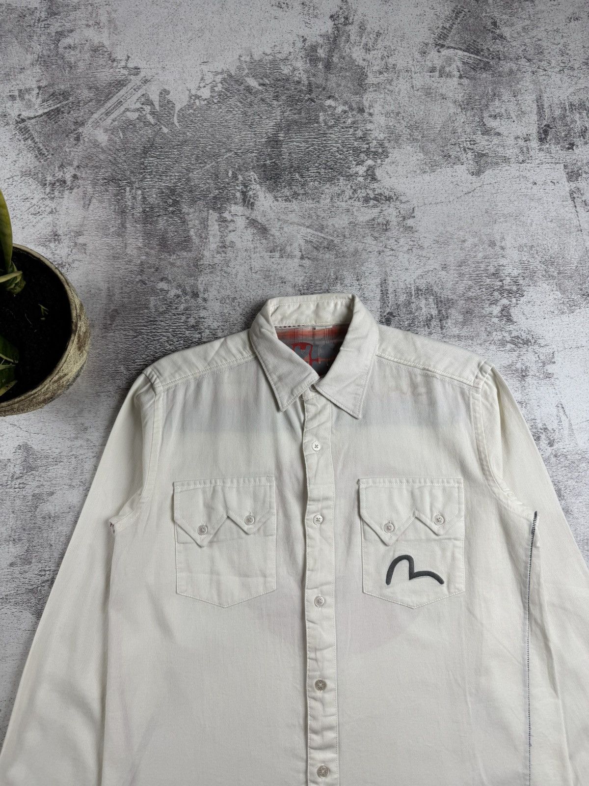 Evisu Evisu Gensis Japan Flag Velour Corduroy Medium Button Longsleeve Shirt Size US M / EU 48-50 / 2 - 13 Thumbnail