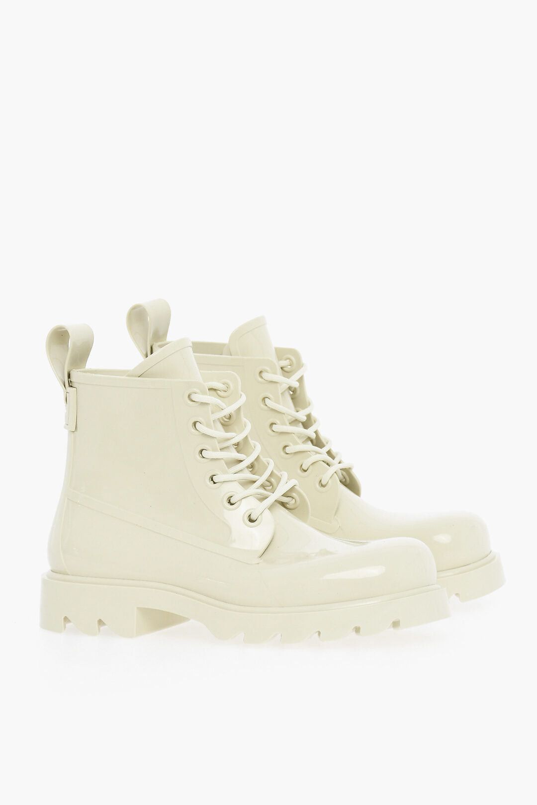 Bottega Veneta Glossy Rubber Combat Boots with Round Toe Size US 7 / IT 37 - 1 Thumbnail