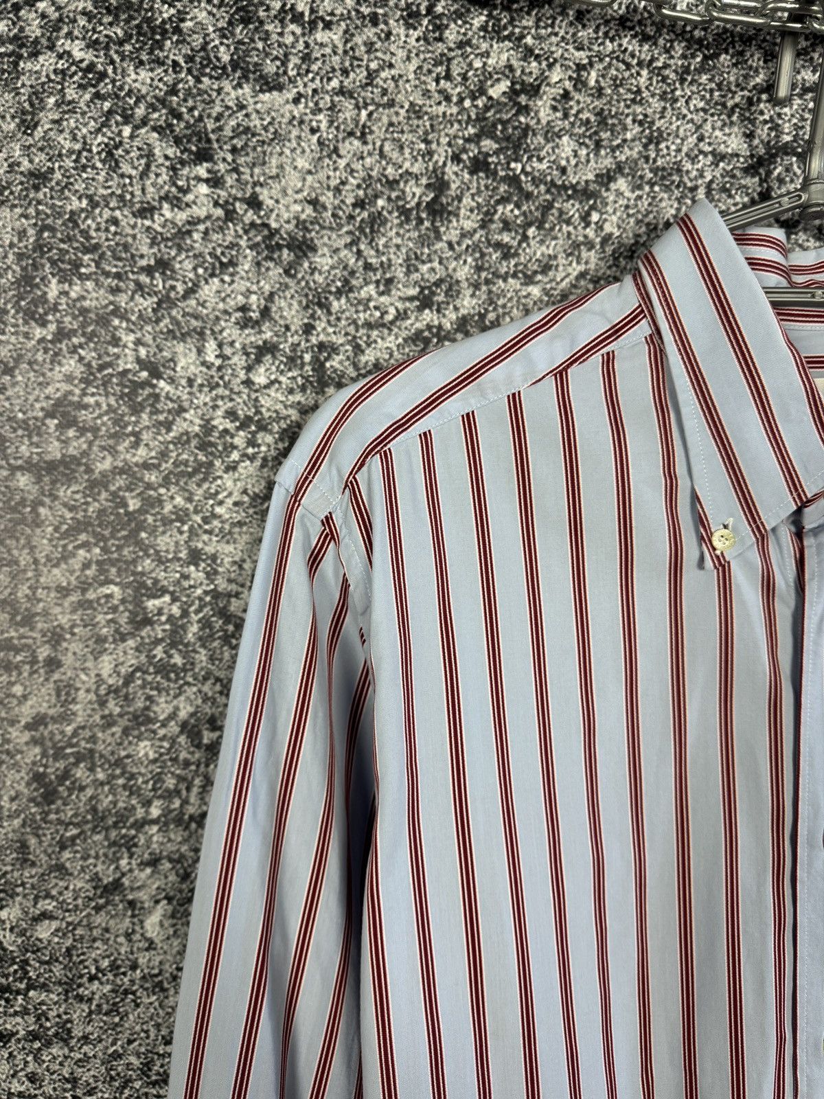 Lacoste Lacoste Vintage Long Sleeve Striped Shirt Button Up Size 42 Size US XL / EU 56 / 4 - 3 Thumbnail