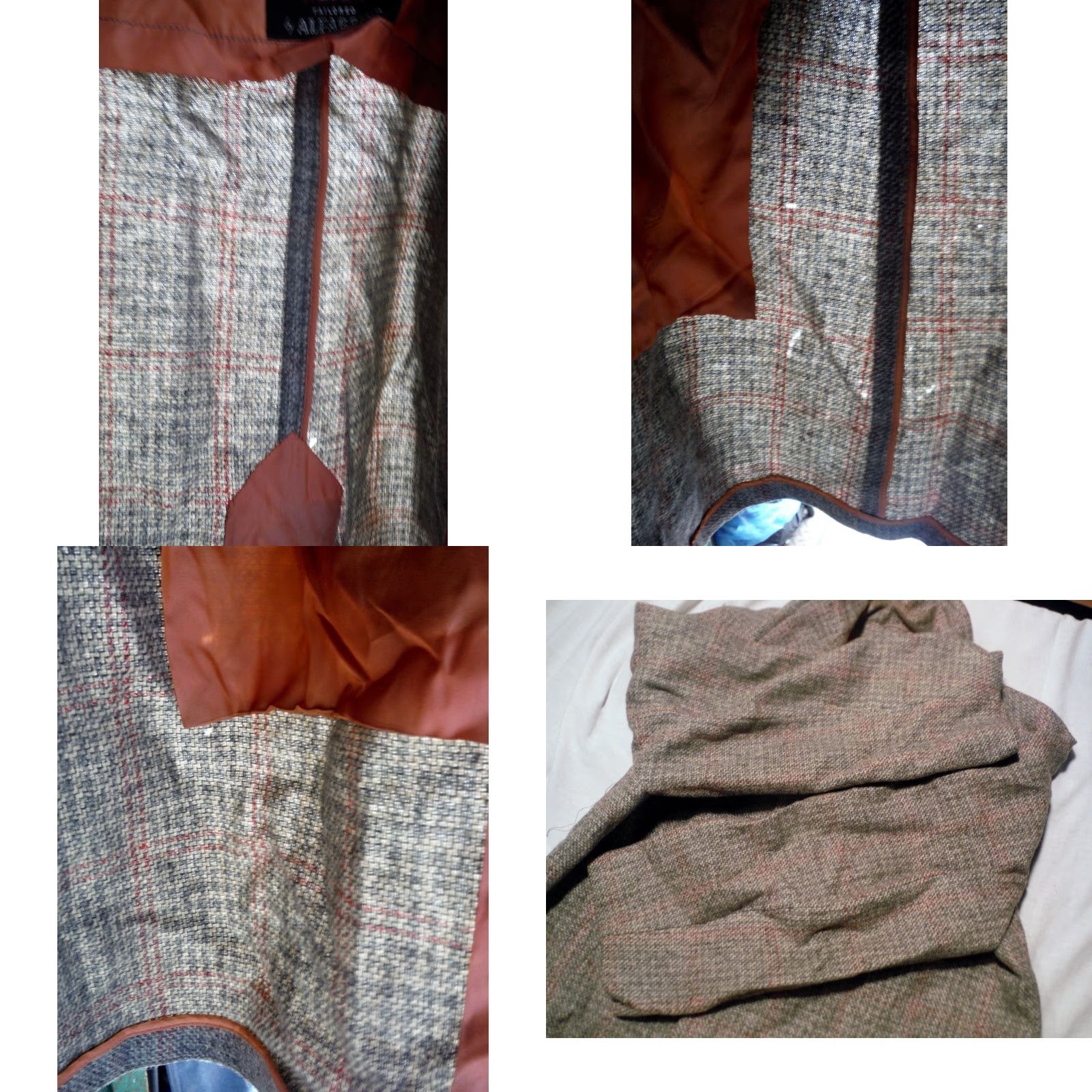 Vintage VINTAGE ALPAGORA Gray Tailored Coat Long Winter Wool 42 Mens 1960s Gray with Red Window Panel Designs 46" Chest 42" Length Size US XS / EU 42 / 0 - 8 Thumbnail