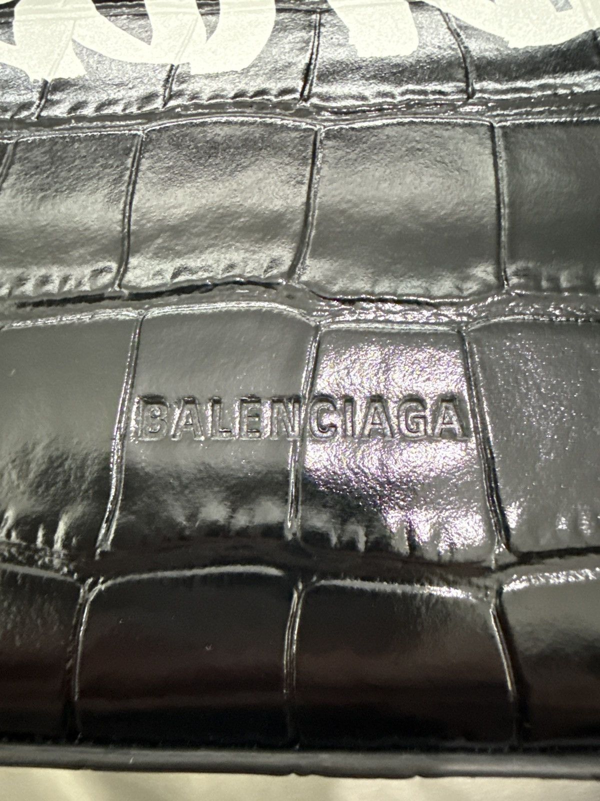 Balenciaga Balenciaga Black-Croc Embossed Leather Bag Size ONE SIZE - 10 Thumbnail