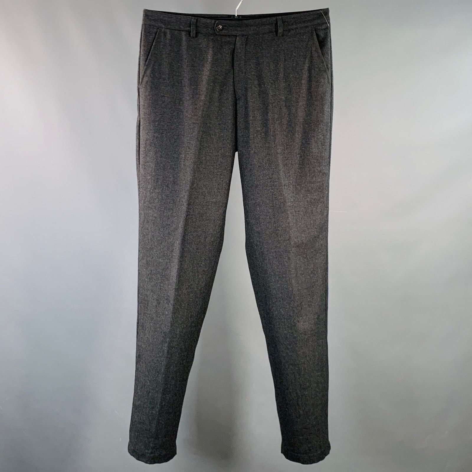 Adam Kimmel ADAM KIMMEL Charcoal Wool Twill Tapered Zip Fly Dress Pants Size US 36 / EU 52 - 1 Thumbnail
