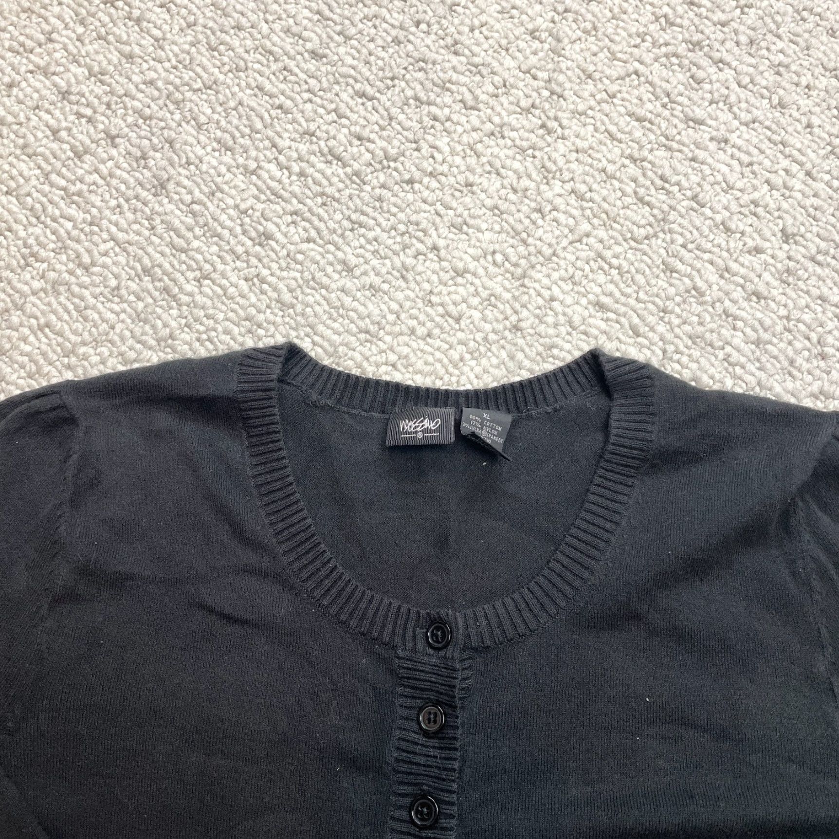 Mossimo VINTAGE Mossimo Cardigan Sweater Womens XL Black Button Up Cotton Relaxed Fit Casual Womens Size XL Size XL / US 12-14 / IT 48-50 - 2 Thumbnail