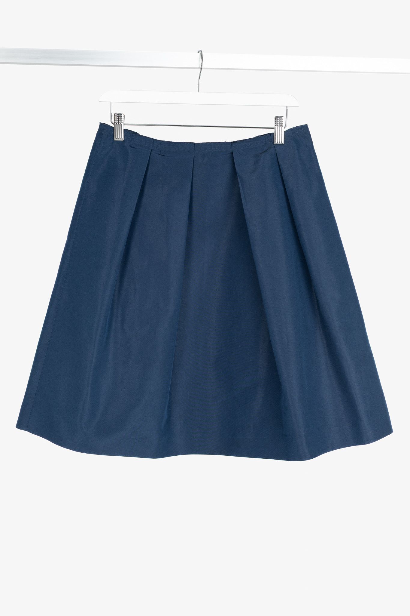 Prada Prada Blue Silk-Taffeta Pleated Flared Skirt Size 28" / US 6 / IT 42 - 1 Thumbnail