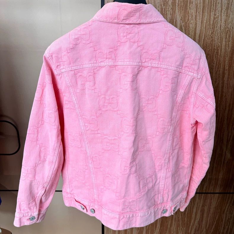 Gucci Gucci Pink double G full print old flower denim jacket 2501 Size US XXS / EU 40 - 3 Thumbnail
