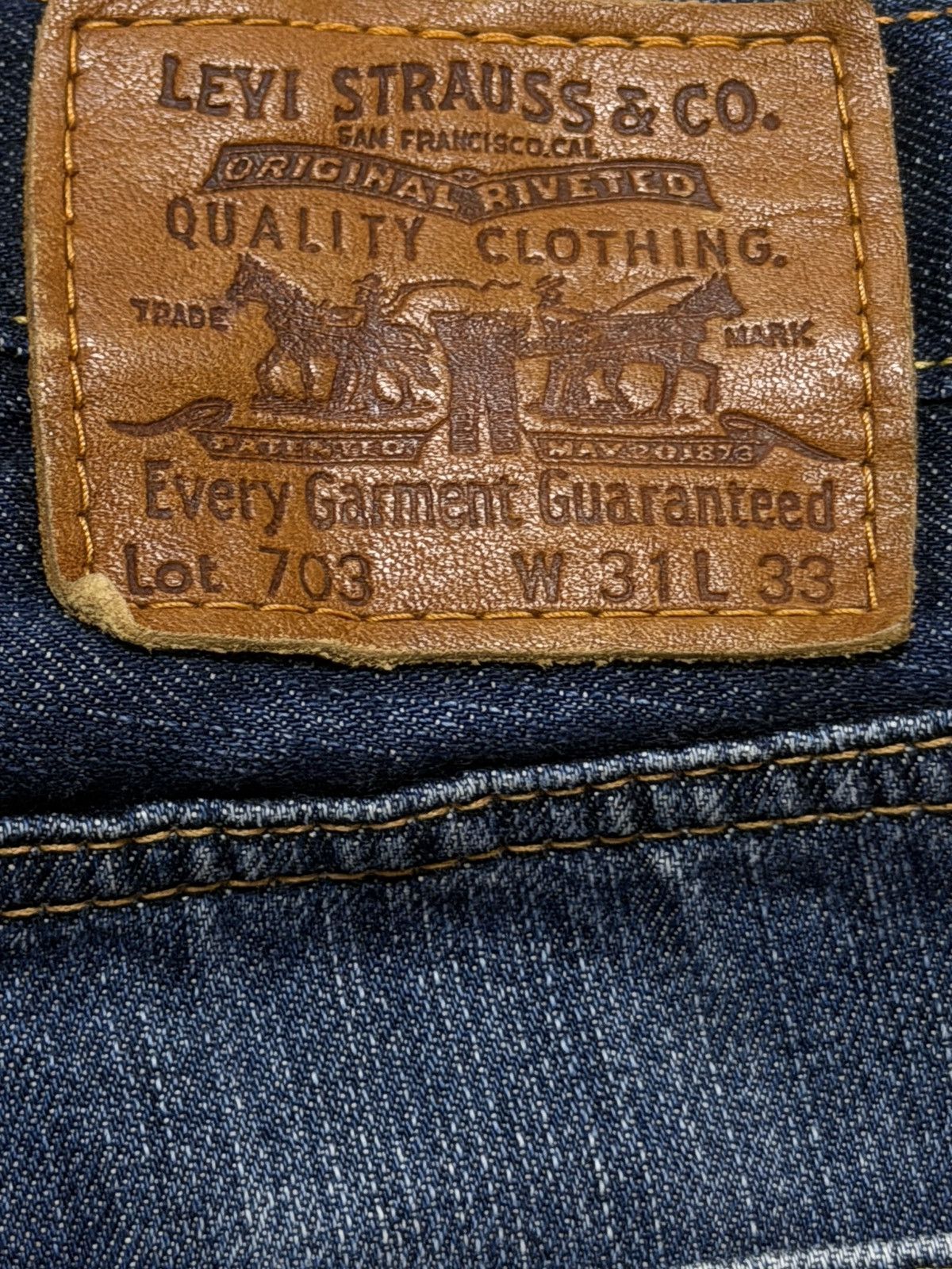 Levi's Vintage Y2K Levis 703 Blue Faded Wash Distressed Wide Leg Size US 31 - 6 Thumbnail