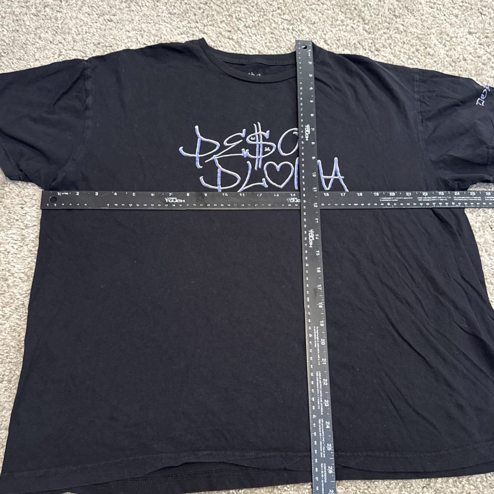Vintage Peso Pluma Concert Shirt 2XL Unisex T-Shirt Black Graphic Print Double Sided 2023 Tour Merch Official Doble P Size US XXL / EU 58 / 5 - 5 Thumbnail