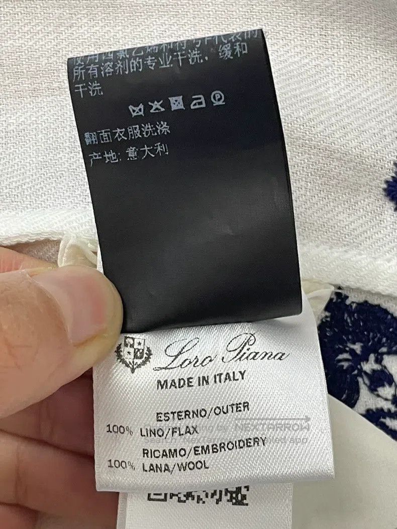 Loro Piana LORO PIANA White Linen Blouse with Blue Embroidered Vest O Size XS / US 0-2 / IT 36-38 - 6 Thumbnail