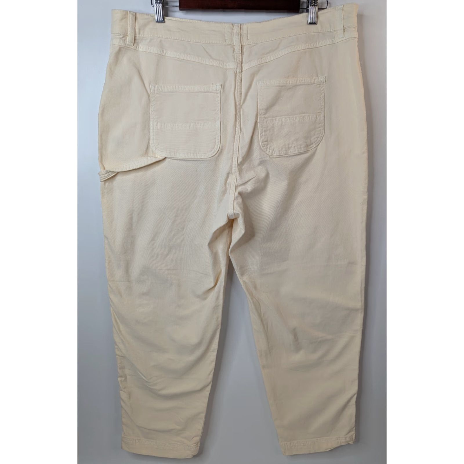 Marine Layer Marine Layer Maya Utility Pants Women’s 14 Carpenter Cotton Stretch Beige Slim Straight Pockets Zipper Logo 14934 Size 36" / US 14 / IT 50 - 4 Thumbnail
