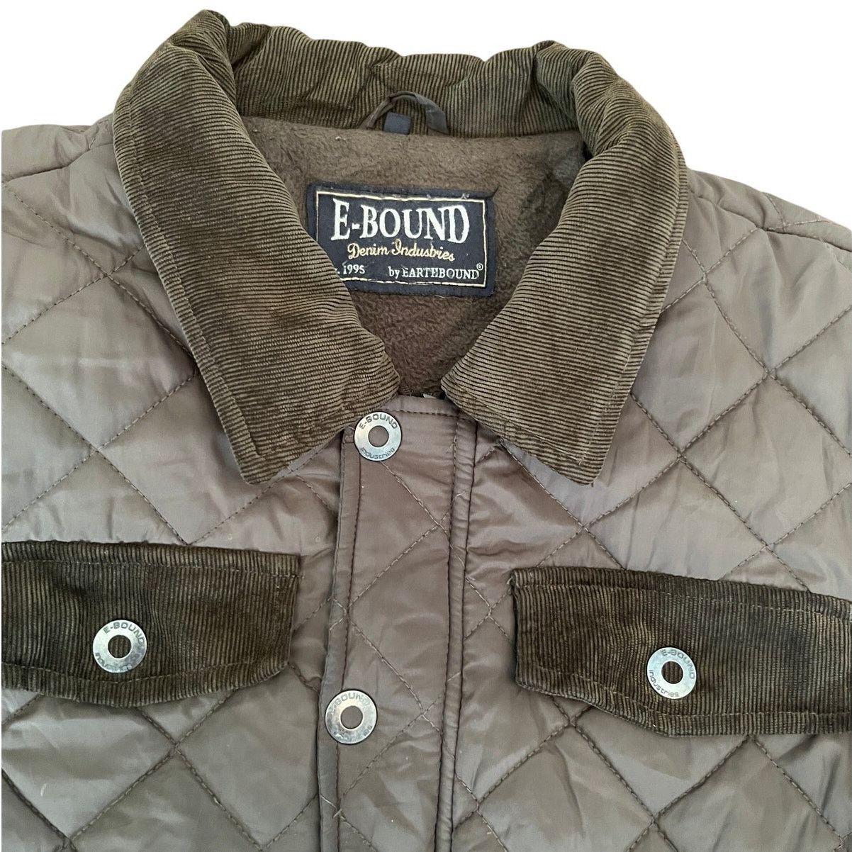 Vintage E-Bound Earthbound Green Quilted Barn Jacket Corduroy Small Size S / US 4 / IT 40 - 4 Thumbnail