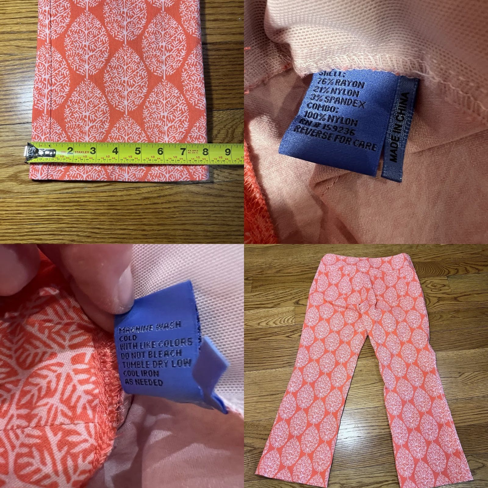 J.McLaughlin J.McLaughlin Ivy Pants Women's Size 6 Coral Floral Slim Tapered Casual Size 28" / US 6 / IT 42 - 8 Thumbnail