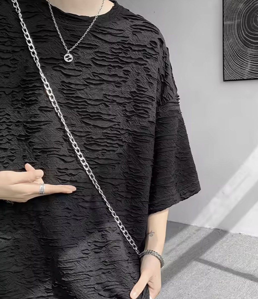 Japanese Brand Oversized Black Textured Puckered T-Shirt Size US XXL / EU 58 / 5 - 4 Thumbnail