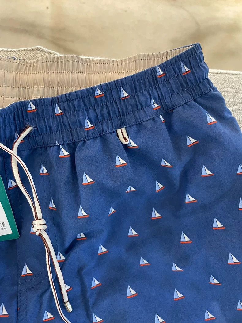 Loro Piana LORO PIANA sizeS Blue sailboat printed beach shorts Size US 30 / EU 46 - 4 Thumbnail