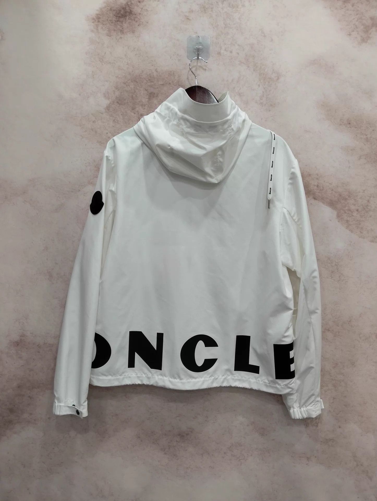 Moncler White Hooded Light Jacket with Graphic Print - Size L Size US L / EU 52-54 / 3 - 2 Thumbnail
