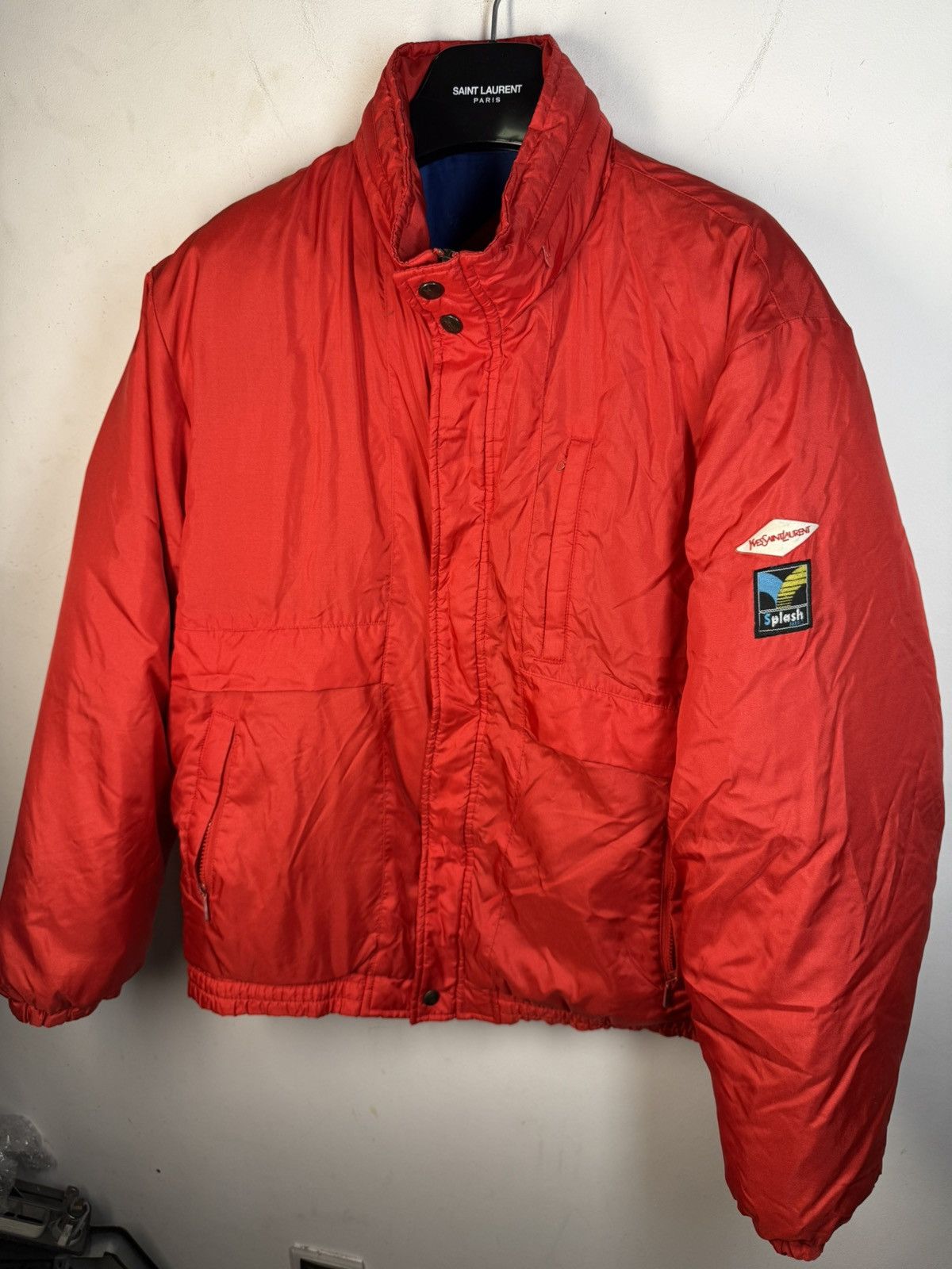 Yves Saint Laurent 90s Winter YSL Down Jacket Puffer Red Bomber Heavy Coat Size US M / EU 48-50 / 2 - 1 Thumbnail