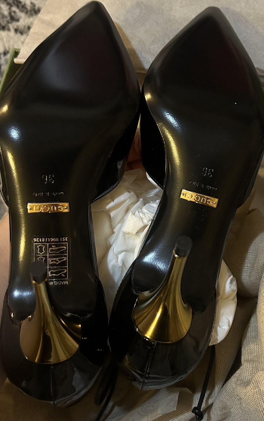 Gucci Gucci 105mm patent leather pumps Size US 6 / IT 36 - 4 Thumbnail