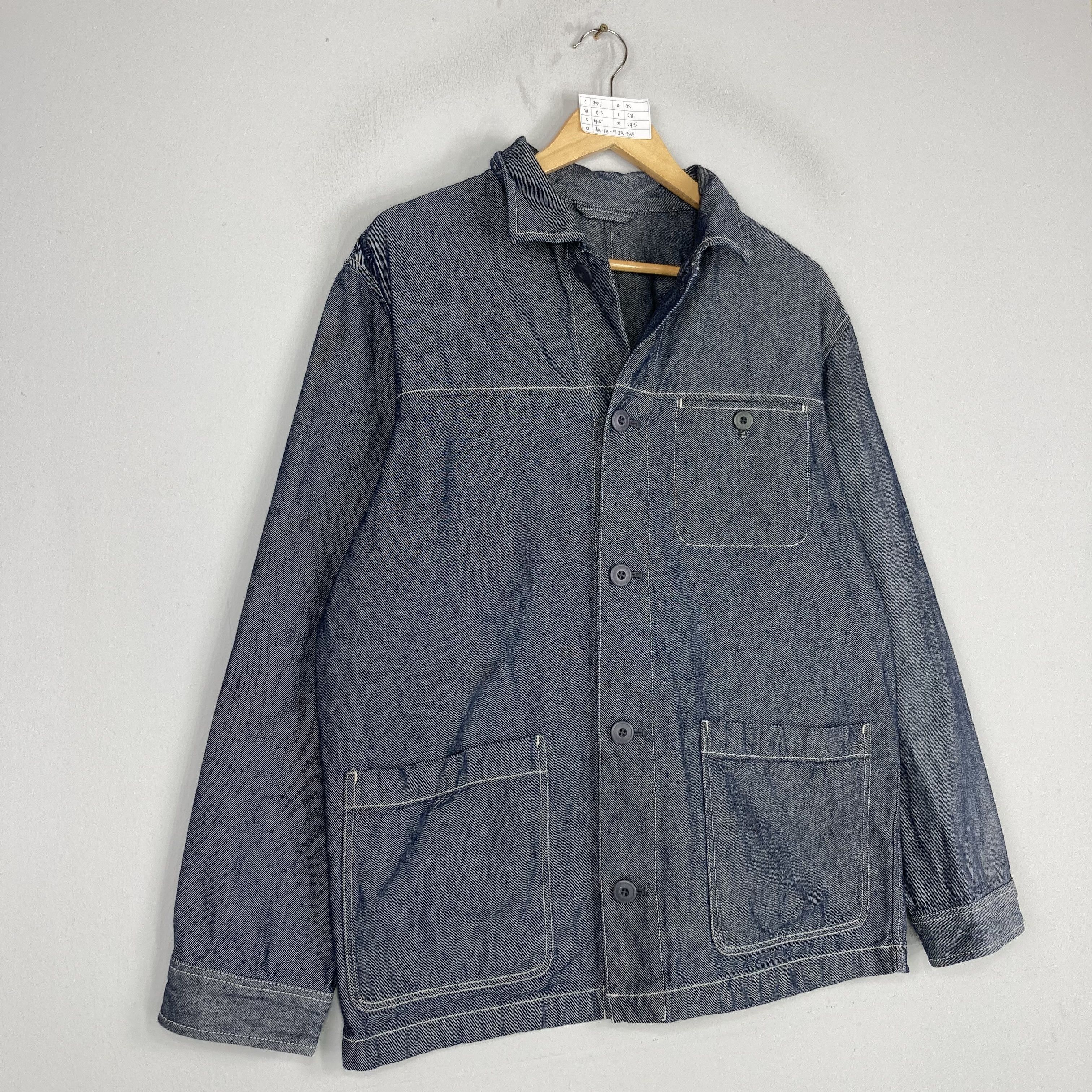 Uniqlo Vintage UNIQLO Japanese Brand Denim Chore Jacket Size US L / EU 52-54 / 3 - 3 Thumbnail