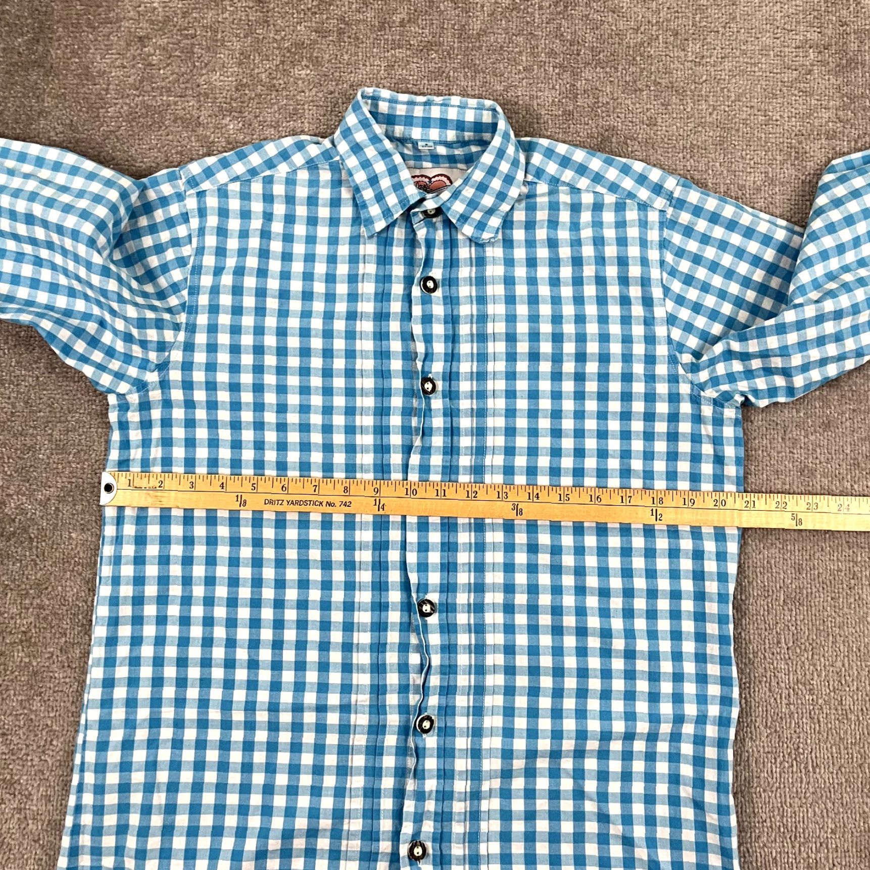 Vintage VINTAGE Busserl Trachten Shirt Mens Small Blue White Check Oktoberfest Button Up, Casual, Traditional, Country Wear Size US S / EU 44-46 / 1 - 5 Thumbnail