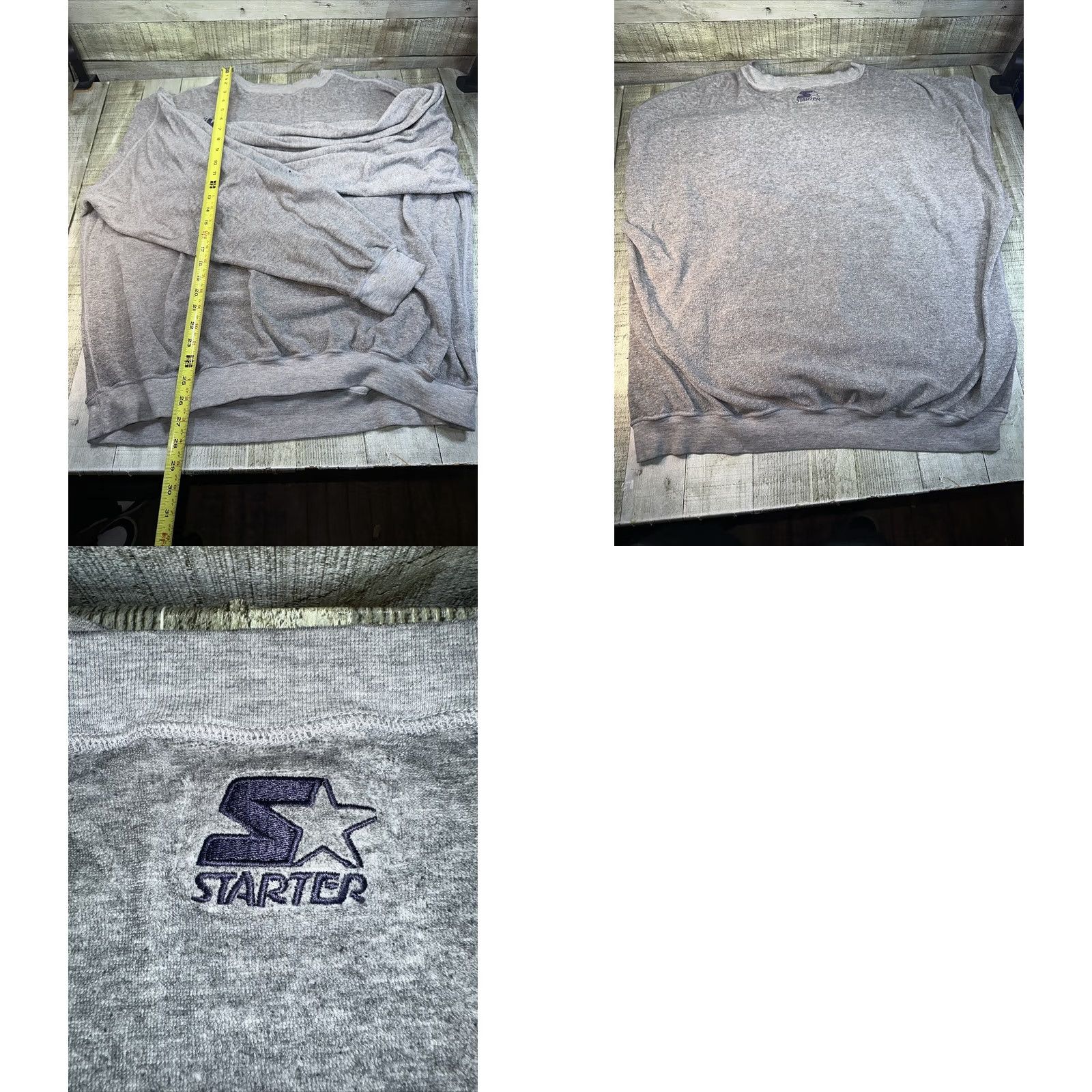 Starter VINTAGE Starter Men’s Sweatshirt XL Gray Terrycloth Crewneck Pullover Shirt Mens Size US XL / EU 56 / 4 - 8 Thumbnail