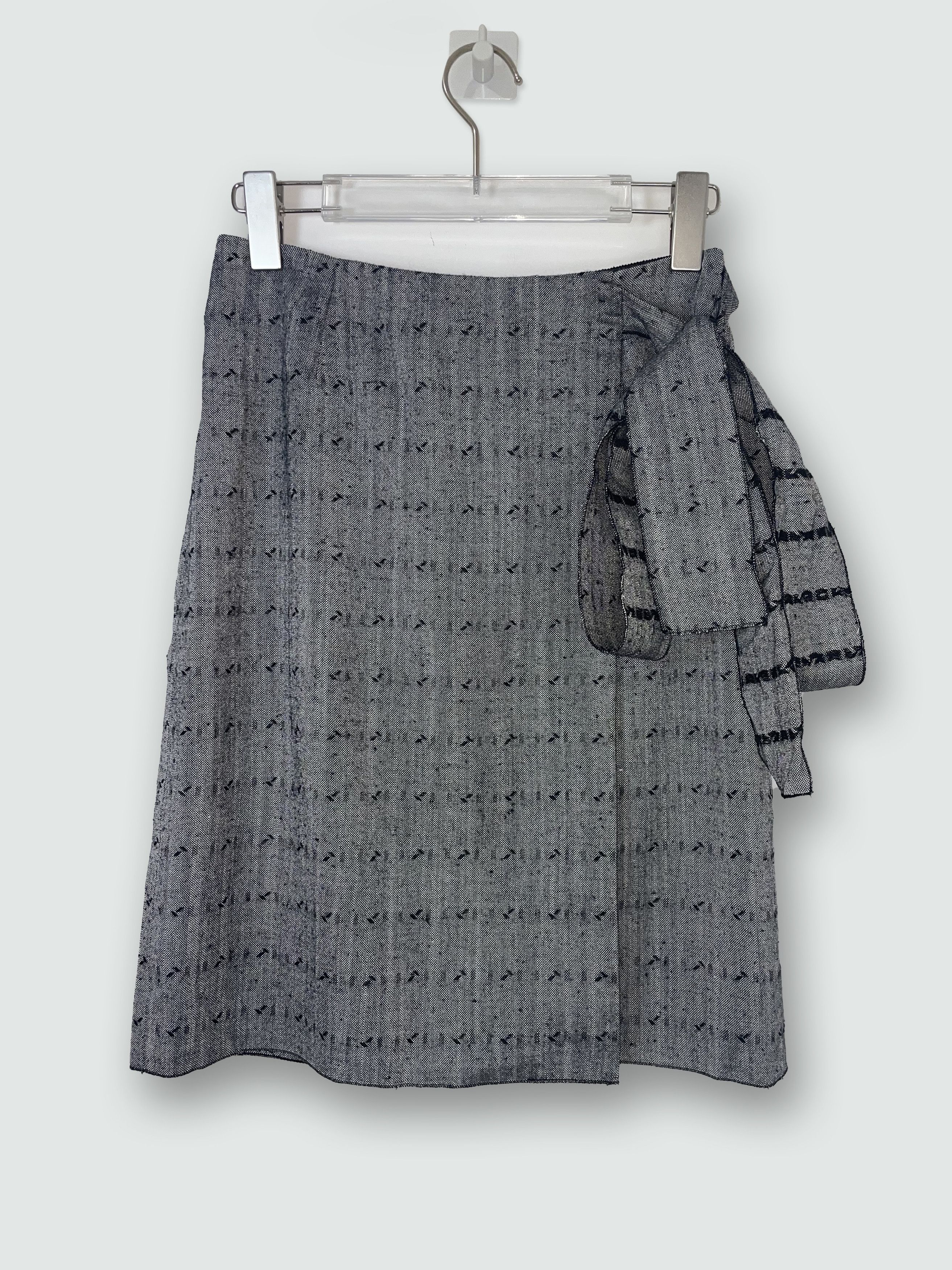 Prada Wrap Skirt Grey Tweed | Size IT 38 ~ Small Size 26" / US 2 / IT 38 - 1 Thumbnail