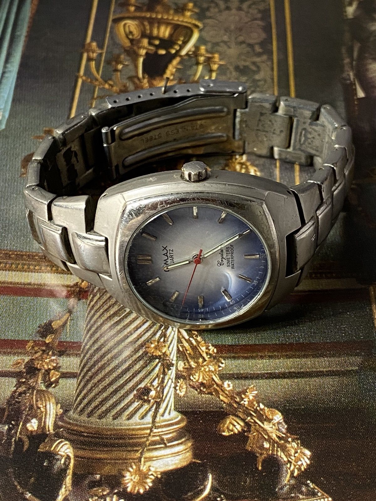 Jewelry Vintage Omax Quartz Crystal 50M Water Resistant Watch Size ONE SIZE - 4 Thumbnail